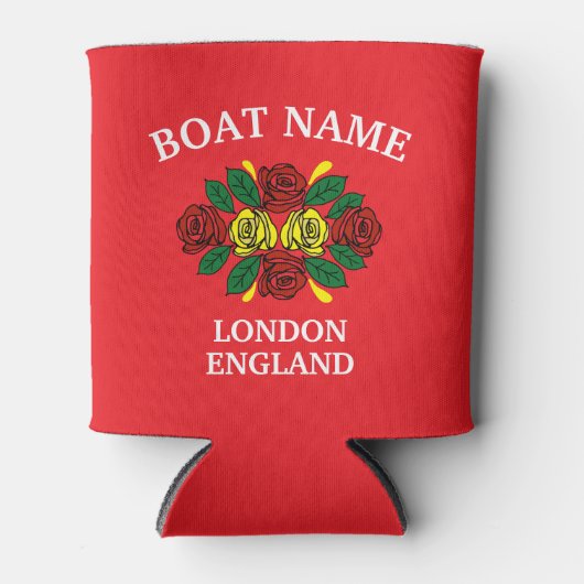 Canal Narrowboat Red Roses Boat Name Blikjeskoeler (Voorkant)