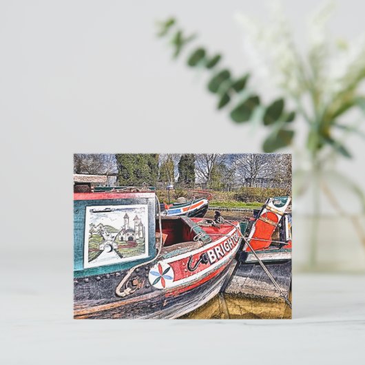 CANAL NARROWBOATS BRIEFKAART (Staand voorkant)