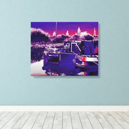 CANAL NARROWBOATS CANVAS AFDRUK (Insitu (Houten vloer))