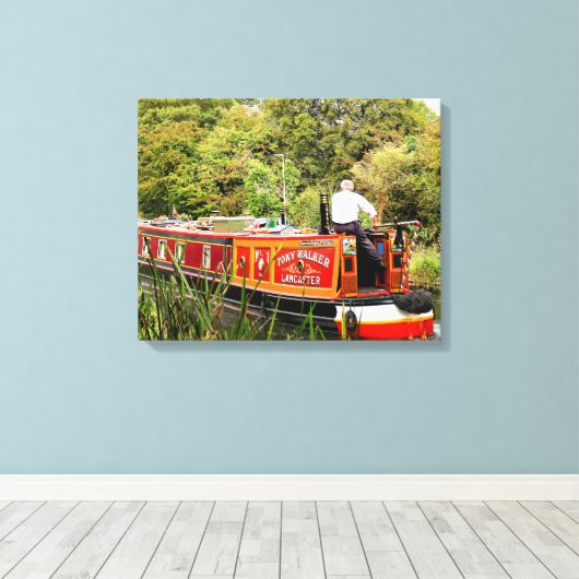 CANAL NARROWBOATS CANVAS AFDRUK (Insitu (Houten vloer))