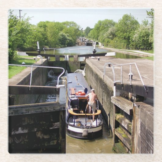 CANAL NARROWBOATS GLAZEN ONDERZETTER (Voorkant)