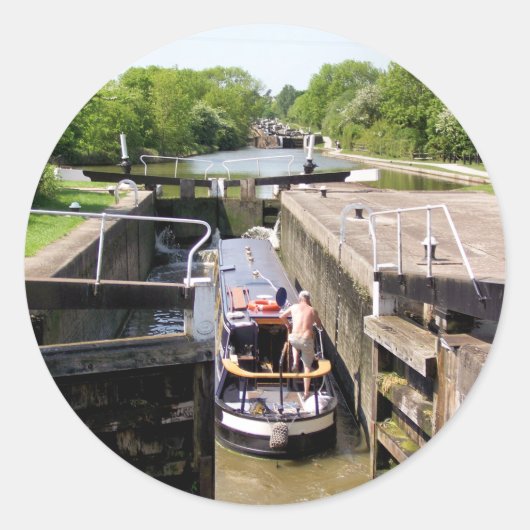 CANAL NARROWBOATS RONDE STICKER (Voorkant)