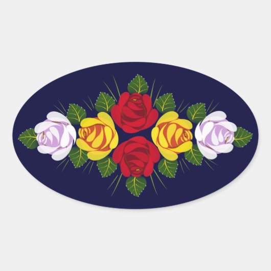 Canal rozen ovale sticker (Voorkant)