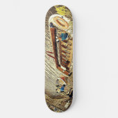 Canal Sail Boat Pathway landschap. Abstracte kunst Persoonlijk Skateboard (Voorkant)