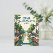 Canal Saint-Martin Frankrijk Briefkaart (Staand voorkant)