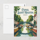Canal Saint-Martin Frankrijk Briefkaart (Voorkant / Achterkant)