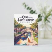 Canal Saint-Martin Frankrijk Briefkaart (Staand voorkant)