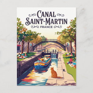 Canal Saint-Martin Frankrijk Briefkaart