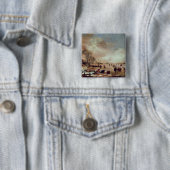 Canal Scene, bevroren Vierkante Button 5,1 Cm (In situ)