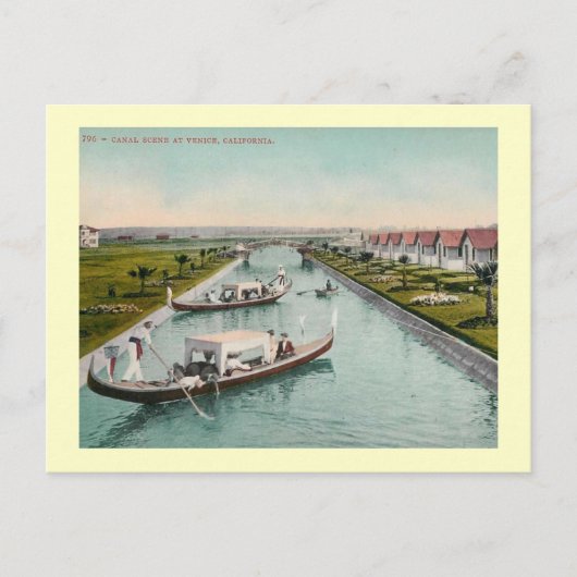 Canal Scene, Vintage van Venetië, Californië Briefkaart (Voorkant)