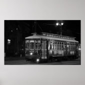 Canal Street Trolley (B&W) Poster (Voorkant)