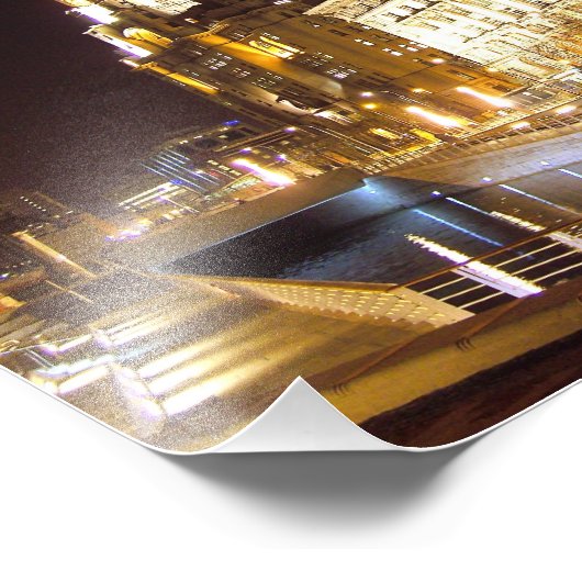 Canal & Three Graces, Pier Head, Liverpool, Vereni Foto Afdruk (Hoek)