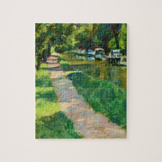 Canal Towpath in Goytre Wharf Jigzaag Puzzle Legpuzzel (Verticaal)