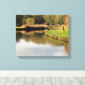 Canal Water Pond Wrapped Canvas Afdruk (Insitu (Houten vloer))