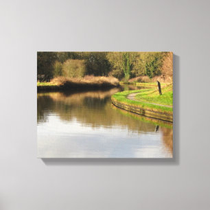 Canal Water Pond Wrapped Canvas Afdruk