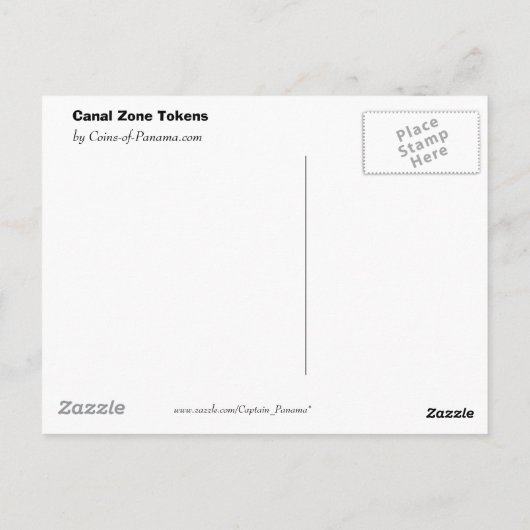 Canal Zone Tokens Collage Briefkaart (Achterkant)