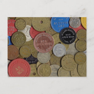 Canal Zone Tokens Collage Briefkaart