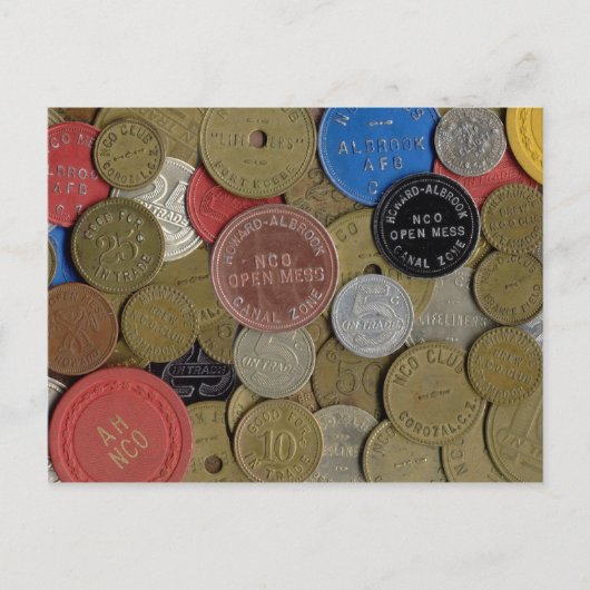 Canal Zone Tokens Collage Briefkaart (Voorkant)