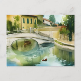 Canalbrug Schilderachtige Aquarel Prentbriefkaart Briefkaart