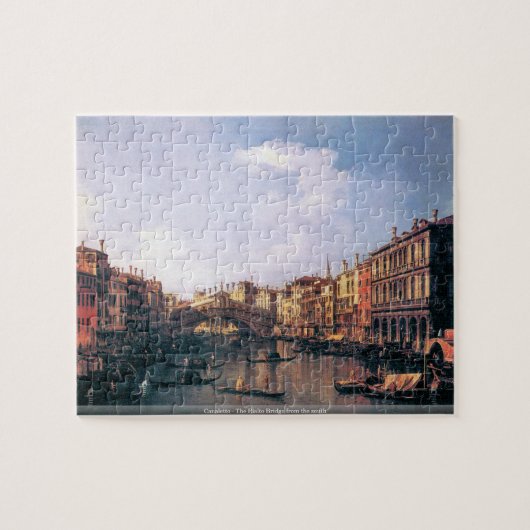 Canaletto - De Rialto-brug in het zuiden Legpuzzel (Horizontaal)