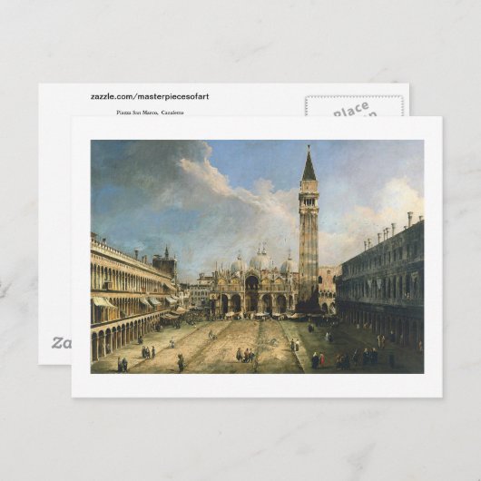 Canaletto Piazza San Marco Fine Briefkaart (Voorkant / Achterkant)