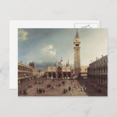 Canaletto- Piazza San Marco met de Basilica Briefkaart (Voorkant / Achterkant)