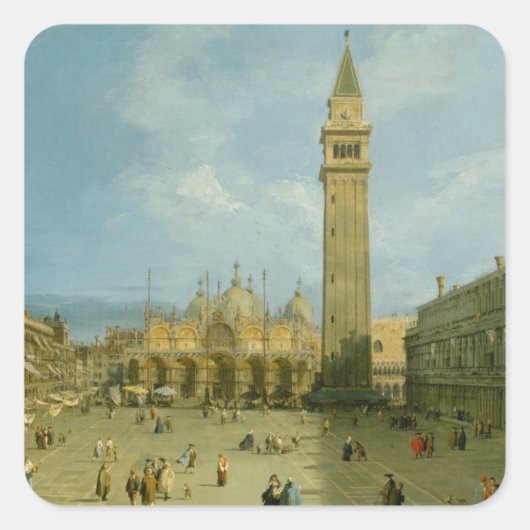 Canaletto | Piazza San Marco Vierkante Sticker (Voorkant)