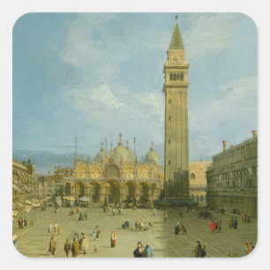 Canaletto   Piazza San Marco Vierkante Sticker