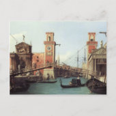 Canaletto- Uitzicht van de ingang van het Arsenal Briefkaart (Voorkant)