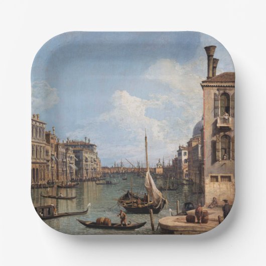 Canaletto Uitzicht van het Grote Kanaal Papieren Bordje (Voorkant)
