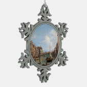 Canaletto Uitzicht van het Grote Kanaal Tin Sneeuwvlok Ornament (Links)