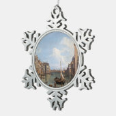 Canaletto Uitzicht van het Grote Kanaal Tin Sneeuwvlok Ornament (Rechts)
