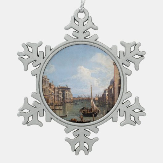 Canaletto Uitzicht van het Grote Kanaal Tin Sneeuwvlok Ornament (Voorkant)