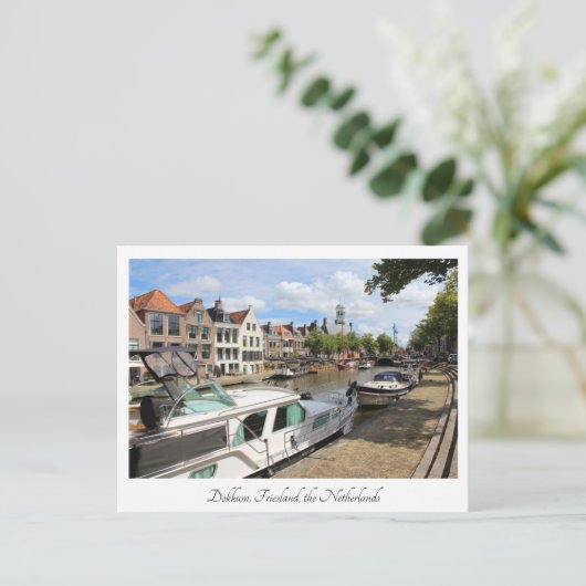 Canalside Uitzicht, Dokkum, Nederland Briefkaart (Staand voorkant)