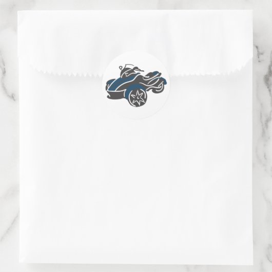 CanAmSpyder blauw/zwart Ronde Sticker (Tas)