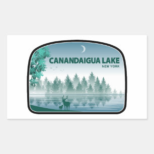 Canandaigua Lake New York Deer Rechthoekige Sticker