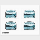 Canandaigua Lake New York Gevist Rod Rechthoekige Sticker (Vel)