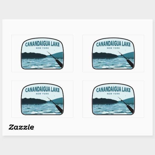 Canandaigua Lake New York Gevist Rod Rechthoekige Sticker (Vel)