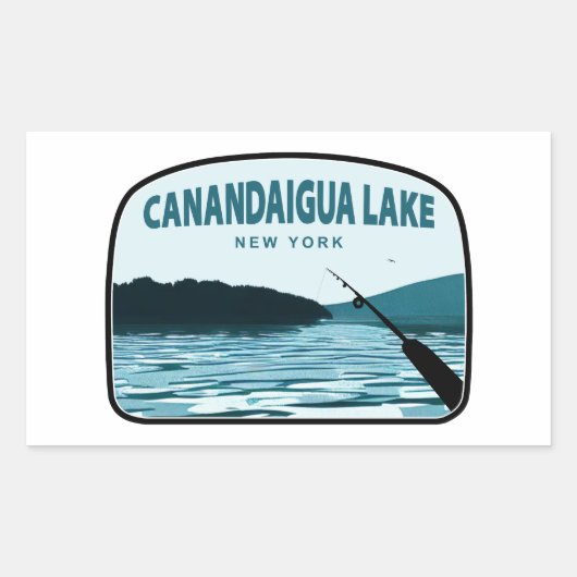 Canandaigua Lake New York Gevist Rod Rechthoekige Sticker (Voorkant)