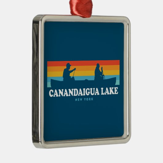 Canandaigua Lake New York Kano Metalen Ornament (Rechts)