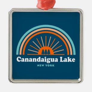 Canandaigua Lake New York Rainbow Metalen Ornament