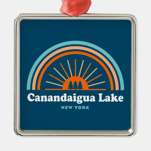 Canandaigua Lake New York Rainbow Metalen Ornament (Voorkant)