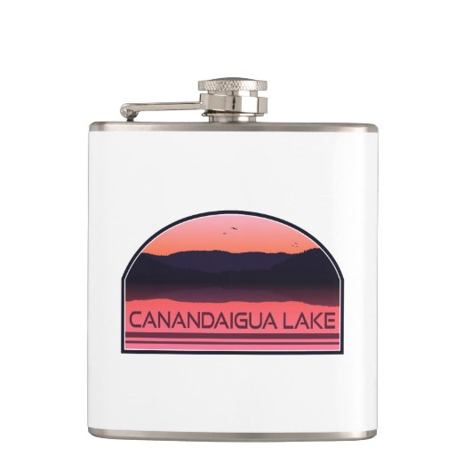 Canandaigua Lake New York Red Sunrise Heupfles (Voorkant)