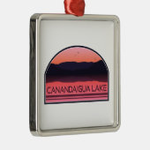 Canandaigua Lake New York Red Sunrise Metalen Ornament (Rechts)