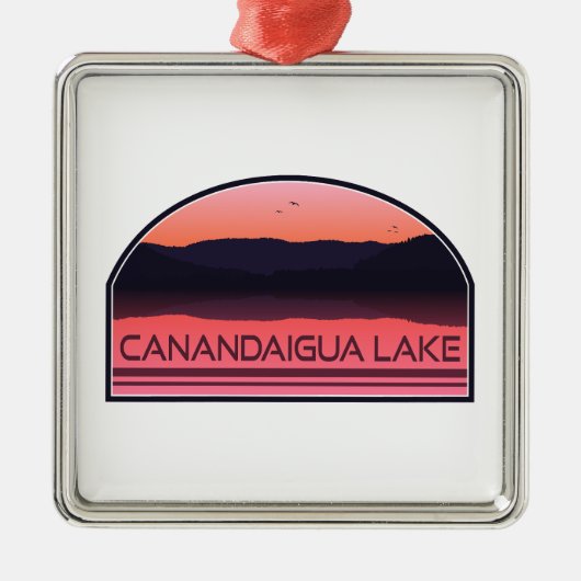 Canandaigua Lake New York Red Sunrise Metalen Ornament (Voorkant)