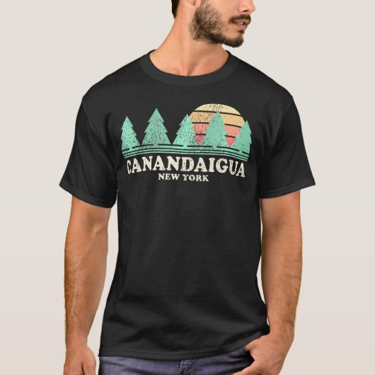 Canandaigua Ny Throwback T-shirt Retro 70S (Voorkant)