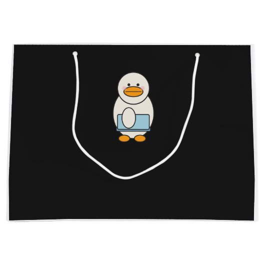 Canard allant au travail, funny work groot cadeauzakje (Voorkant)