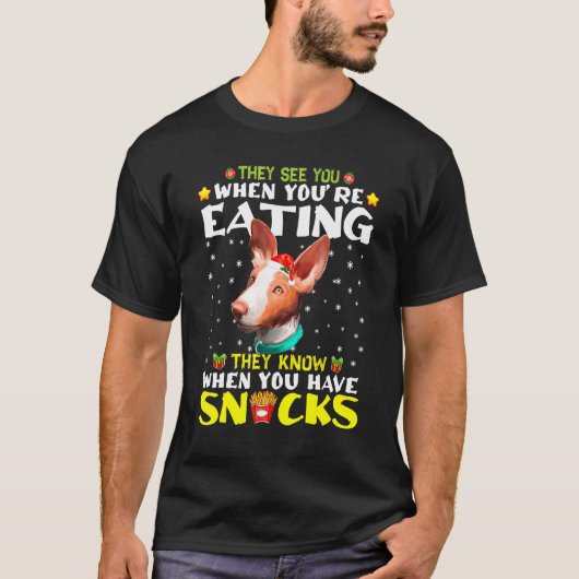 Canarian Warren Hound zie je wanneer je snack eet T-shirt (Voorkant)