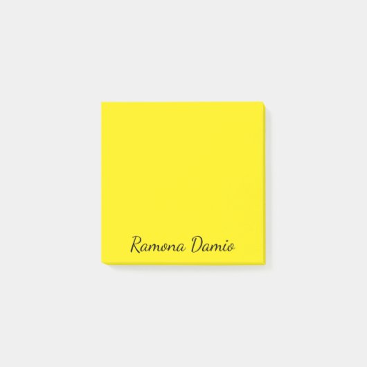 Canariegeel Professioneel Minimalistisch Zwart Sch Post-it® Notes (Voorkant)