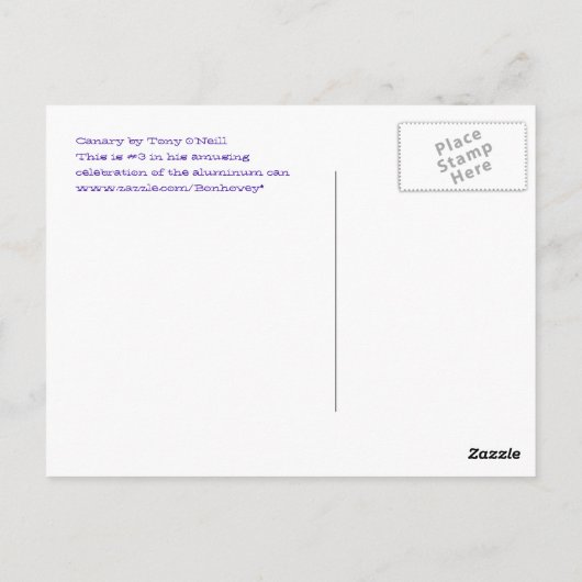 Canarische door Tony O'Neill Briefkaart (Achterkant)